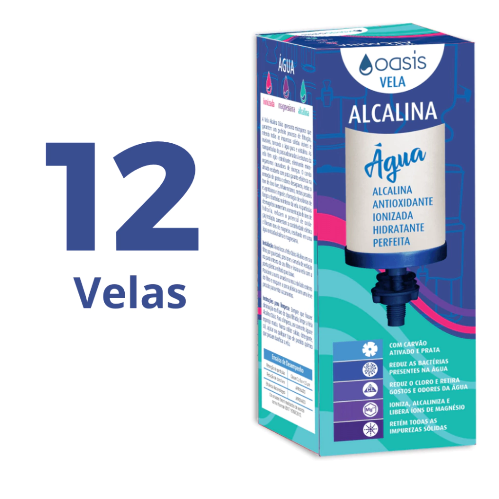 Caixa com 12 unid. - Vela Alcalina com Magnésio - Oasis