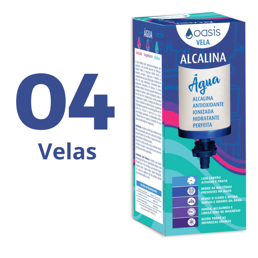 Caixa com 4 unid. - Vela Alcalina com Magnésio - Oasis