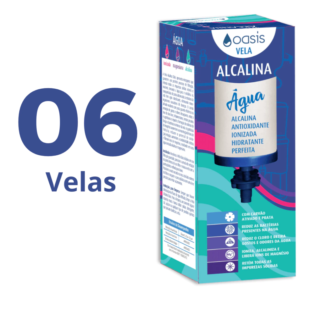 Caixa com 6 unid. - Vela Alcalina com Magnésio - Oasis