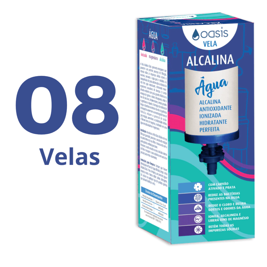 Caixa com 8 unid. - Vela Alcalina com Magnésio - Oasis