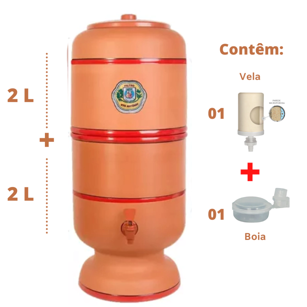 Filtro de Barro Santo Antônio - 2 litros - 1 vela