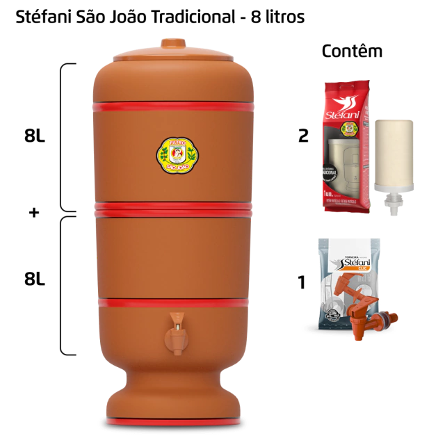 Filtro São João - 8 litros - 2 velas